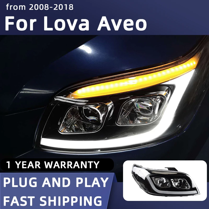 Car Styling Head Lamp for Lova LED Headlight 2008-2018 Lova Aveo Headlights DRL Signal Projector Lens Automotive