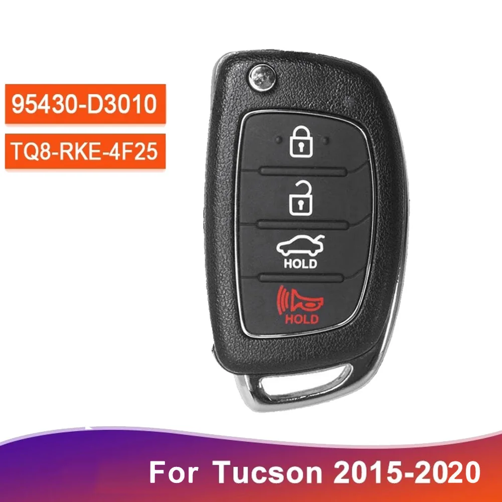 New TQ8-RKE-4F25 95430-D3010 Flip Remote Smart Key Fob 4 Button 433MHz Keyless Entry for Hyundai Tucson