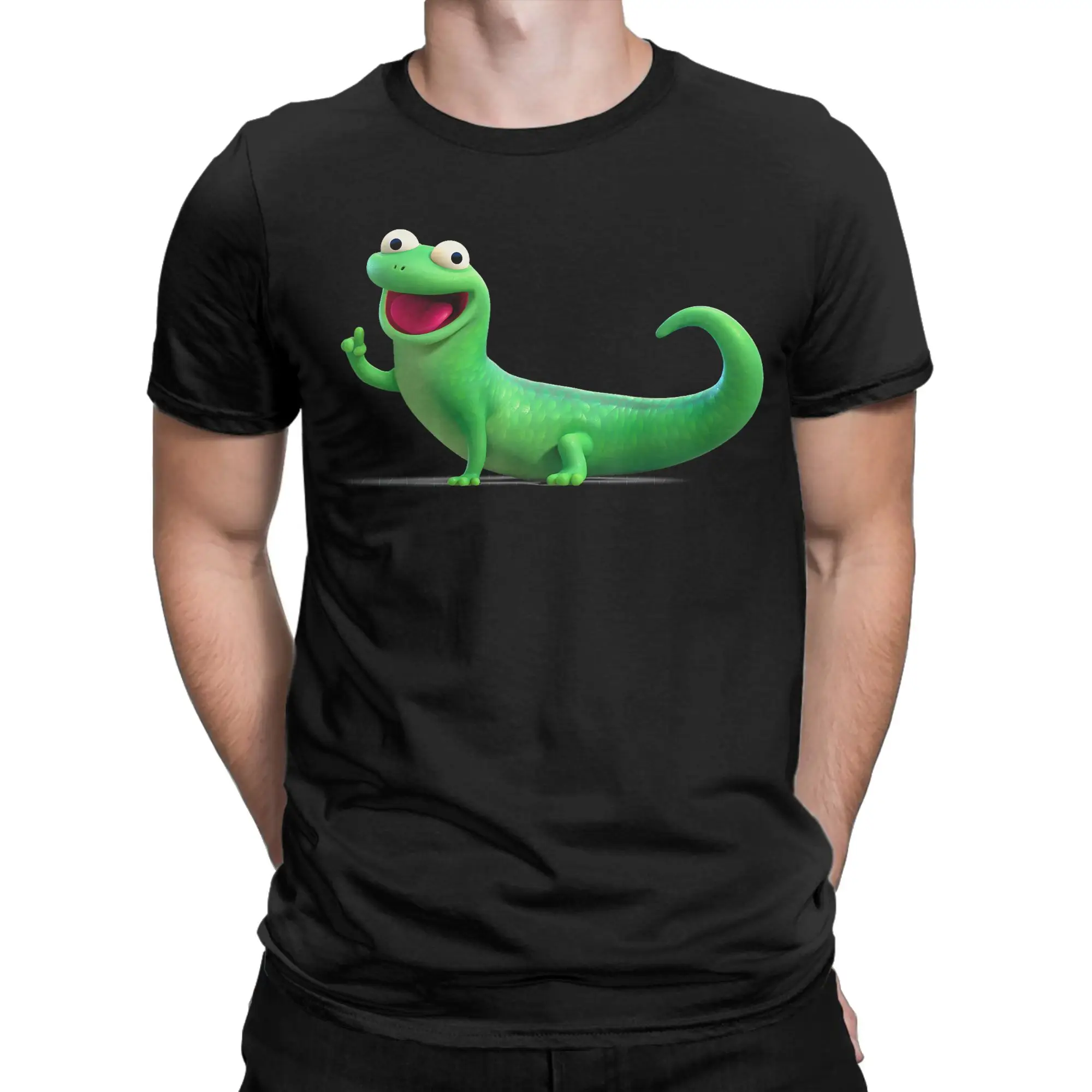 Lizard Smiling T Shirt Summer  100 Cotton T-Shirts For Male Fashion Design Tshirt Short-Sleeved Vintage Top Tees
