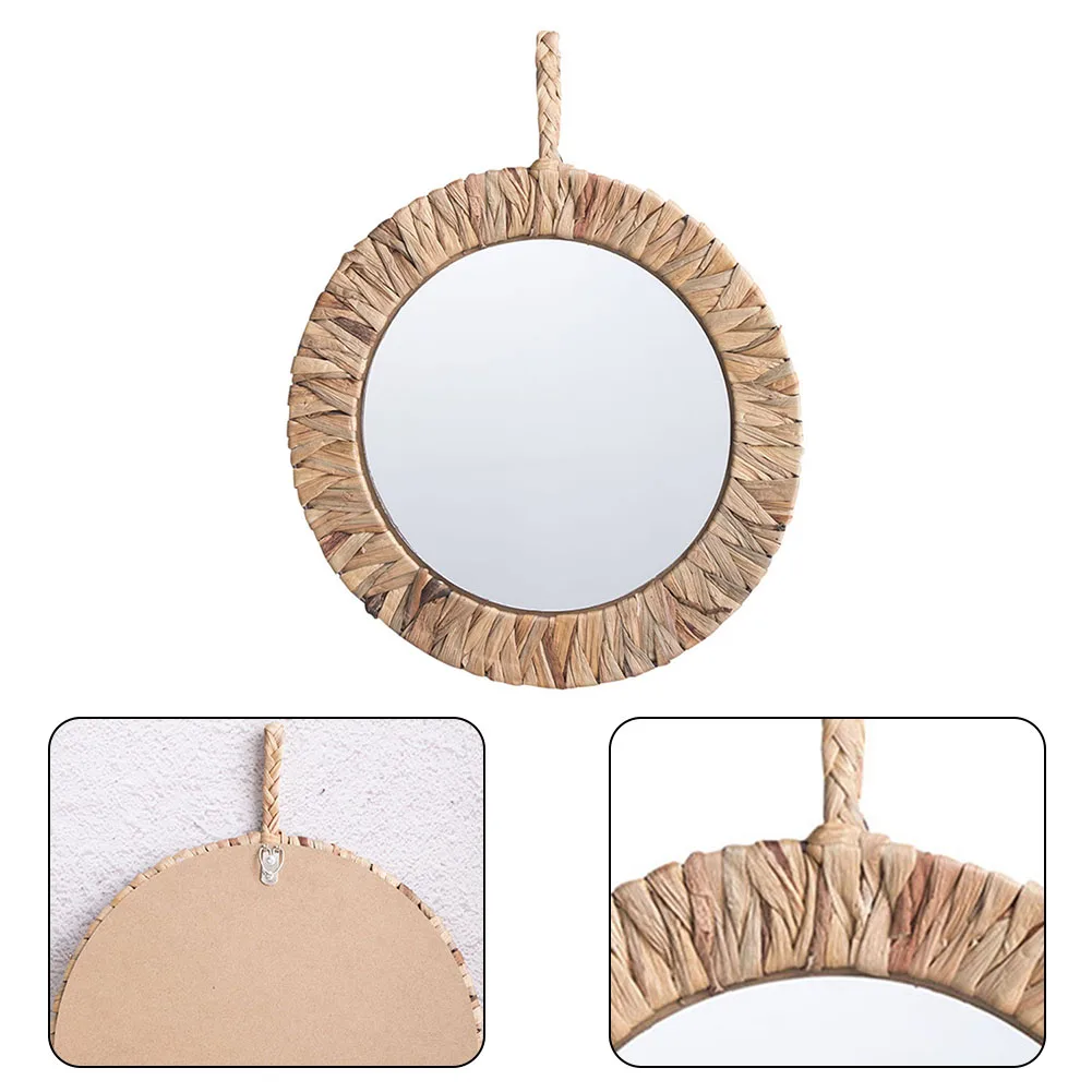 Rattan Round Mirror Mirror Lounge Office Bathroom Bedroom Living Room Above Your Bed Beige Frame Natural Rattan