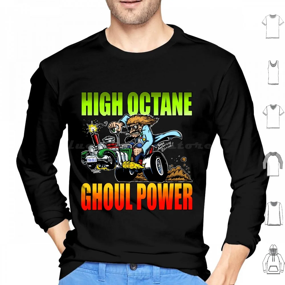 High Octane Ghoul Power Hoodie cotton Long Sleeve High Octane Ghoul Power Ghoulardi The Ghoul Detroit Horror Host 1970s