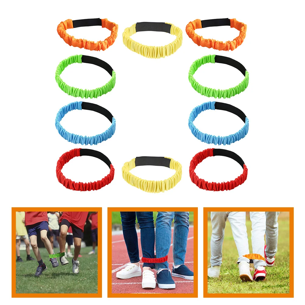 10 Pcs Two-person Three-legged Leggings Elastic Bands Race Game Supple Strap Tie Rope Wear-resistant Nylon Outdoor Child Ropes