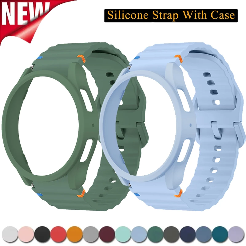 حافظة + حزام لساعة سامسونج جالاكسي 7 40 مللي متر 44 مللي متر سوار رياضي من السيليكون حافظة حماية غطاء ممتص للصدمات لساعة جالاكسي 7 6 #1