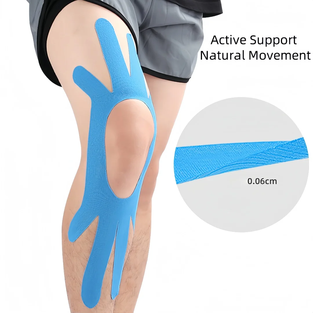 Elastic Pre-Cut Knee Support Muscle Tape Colorful Kinesiology Tape Waterproof Breathable Athletic Tape Anti-Strain Tension Tape