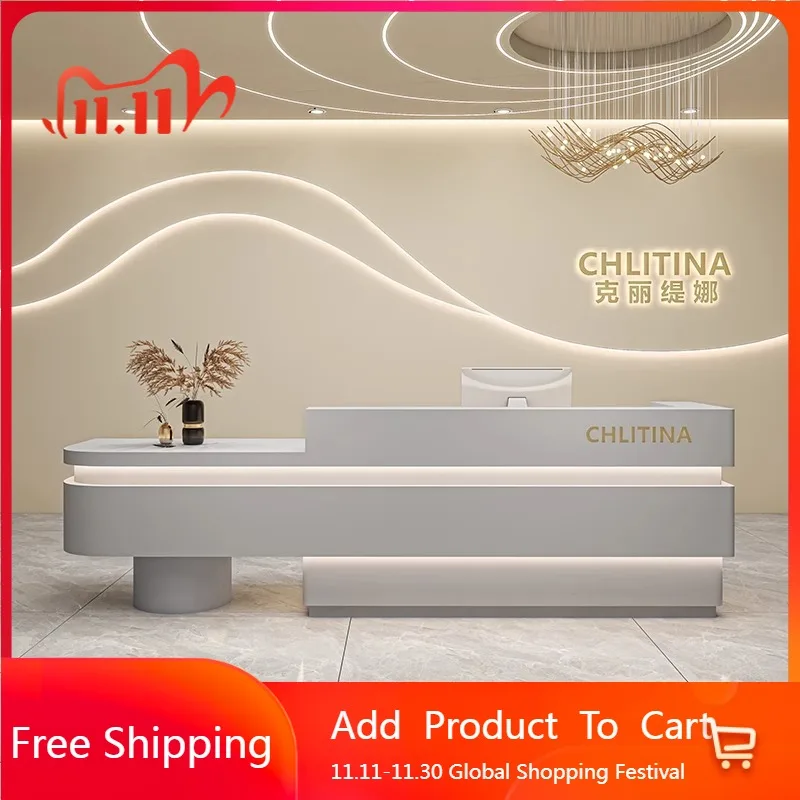 

Minimalist Design Reception Desks Simple Aesthetic Modern Shop Reception Desks Beauty Luxury Mostrador Commercial Furniture