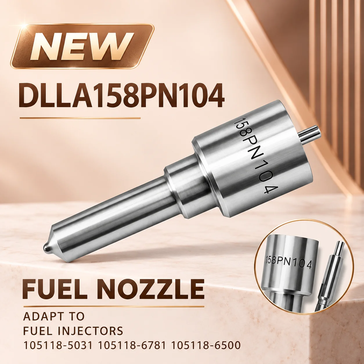DLLA158PN104 PN‑Series Fuel Spray Nozzle , Aftermarket Diesel Engine Spare Component, Stable Working Condition.LI1530
