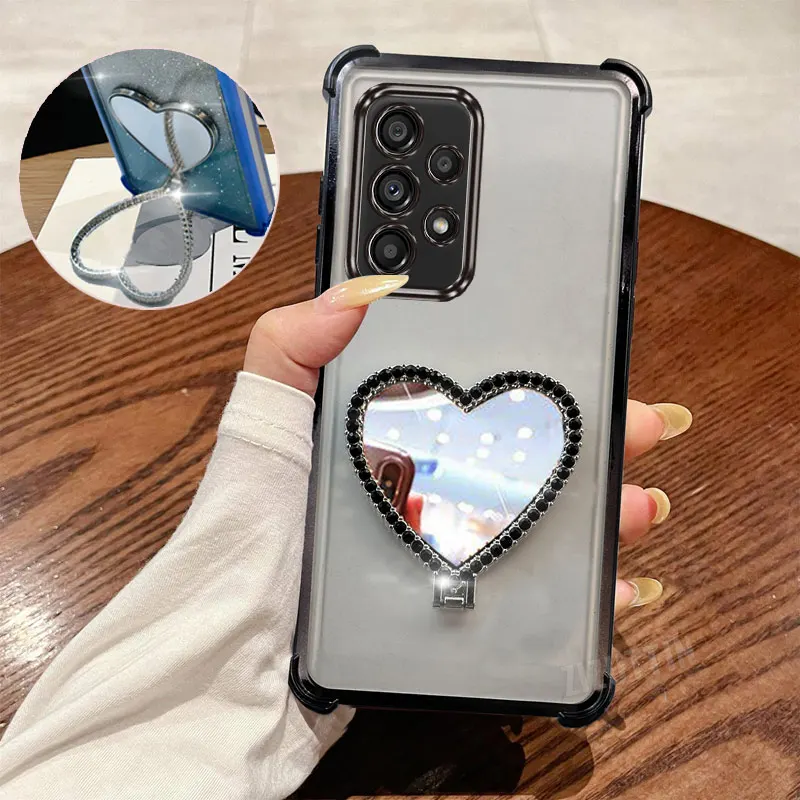 Heart Transparent Phone Case On For Samsung Galaxy A32 A33 A52 A53 A73 A23 A50 A50S A51 A52 A53 A54 A55 A57 A70 A71 A73 4G 5G
