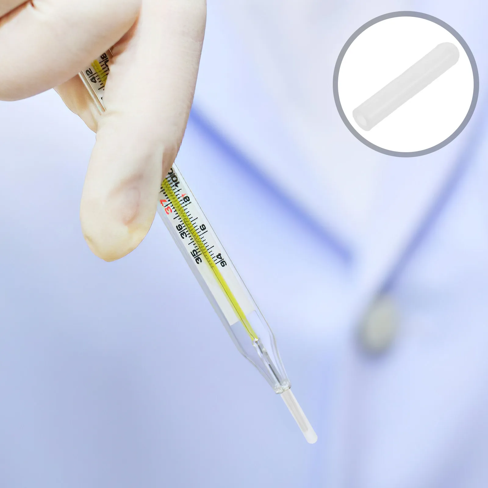 

50 шт. защитных силиконовых чехлов для термометров, водонепроницаемые, маслостойкие, для кухни, лаборатории, измерения температуры на улице