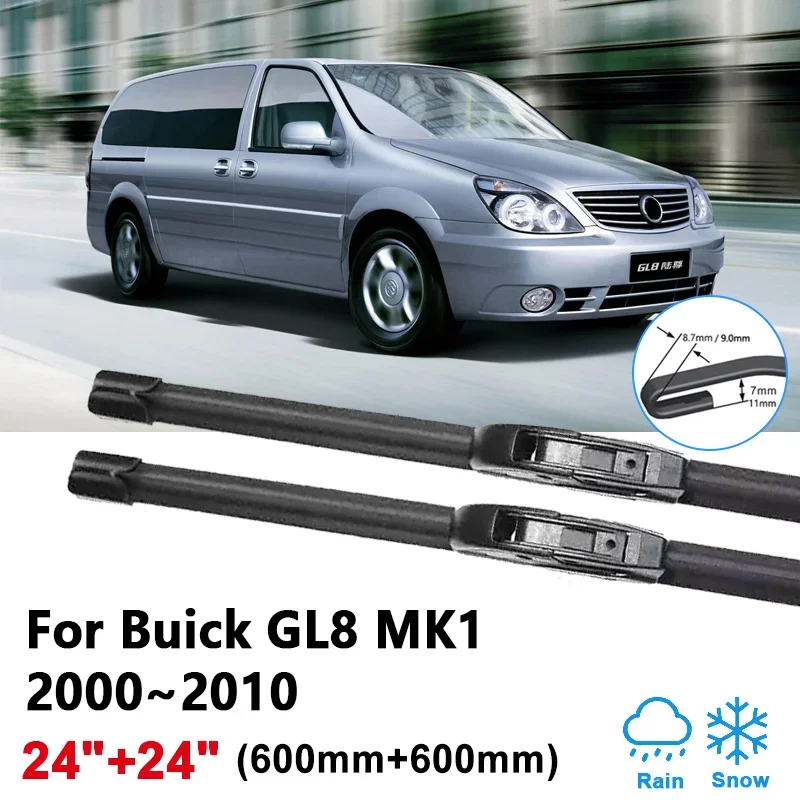 

24"+24" For Buick GL8 MK1 2000~2010 2005 2008 Car Front Wiper Blades Rubber Window Front Wipers Brushes Auto Tools Accessories