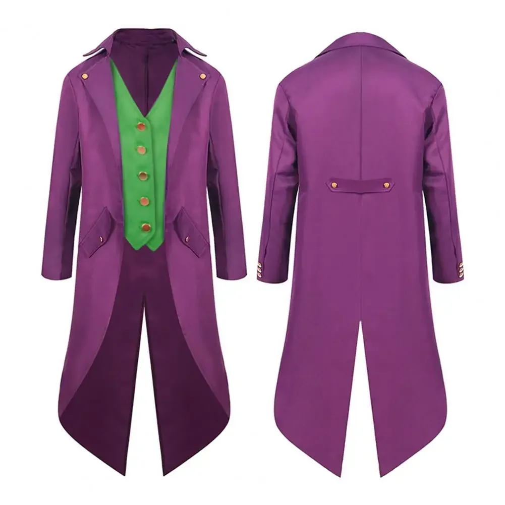 

Men Tailcoat Movie Super Villain Costume Disguise Joker Cosplay Fantasy Tuxedo Jacket Vest Suit Men Cosplay Roleplay Fantasia