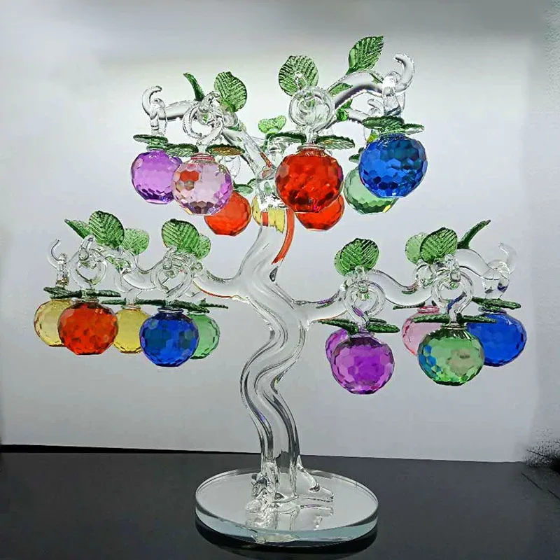 Crystal Apple Tree Money Tree Wedding Party Christmas Gift Wine Cabinet Decoration Ornaments Home Fengshui Furnishings