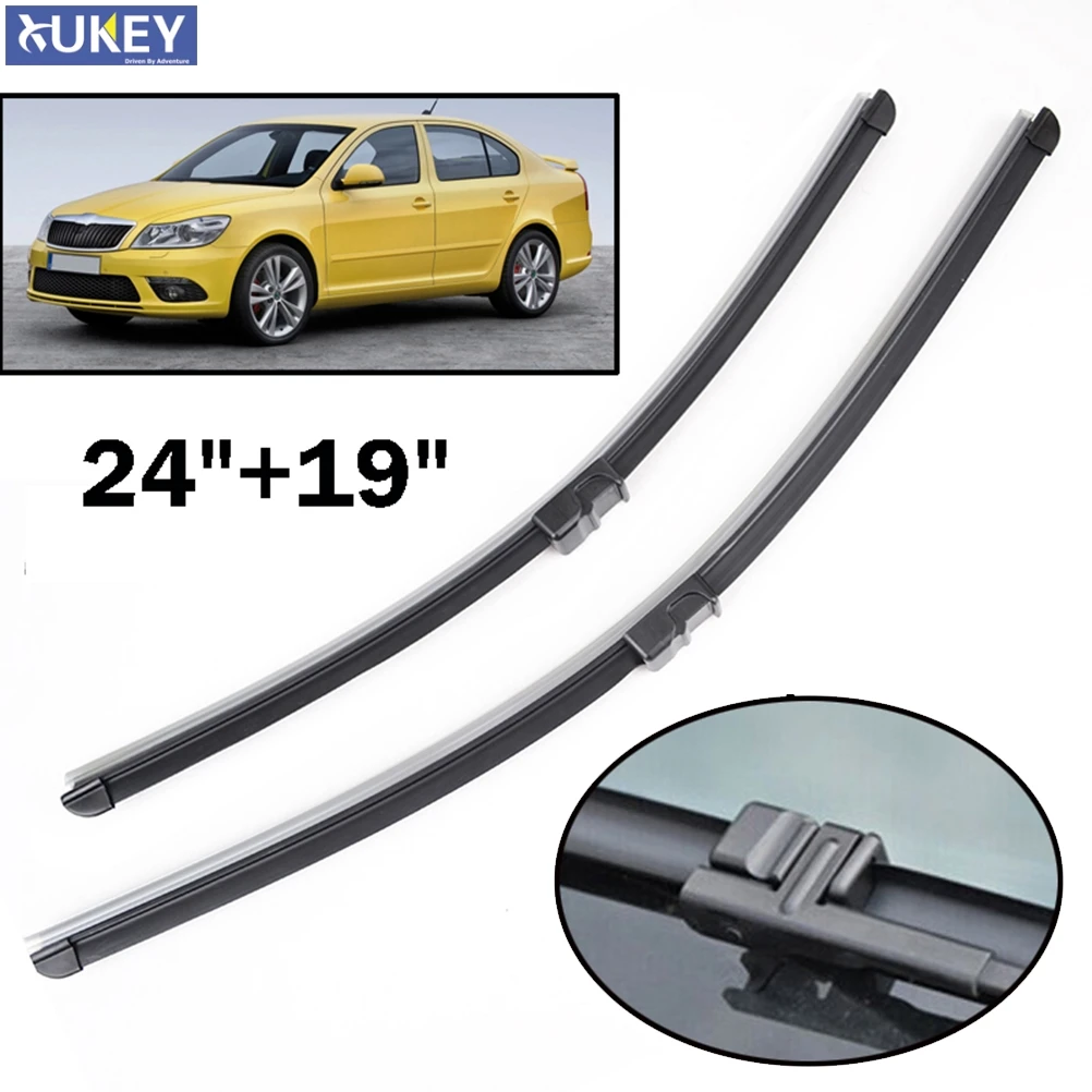 Pióra wycieraczek przedniej szyby Xukey do Skody Octavia A5 1Z MK2 24 "19" 2004 2005 2006 2007 2008 2009 2010 2011 2012