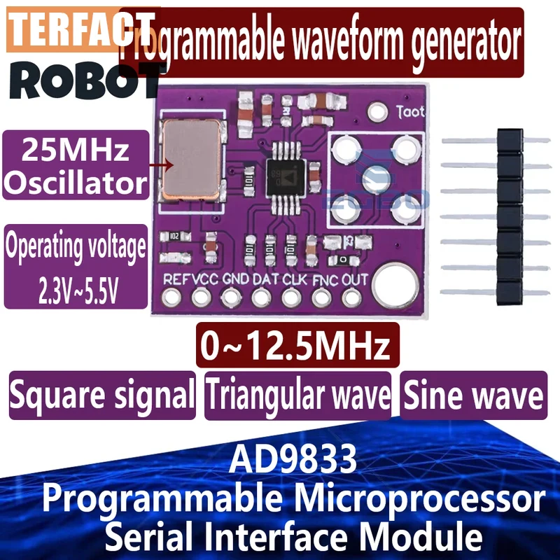 1~10PCS AD9833 AD9833BRMZ Programmable Microprocessor 0-12.5MHZ Sine Square DDS Signal Generator Module Serial Interface Module