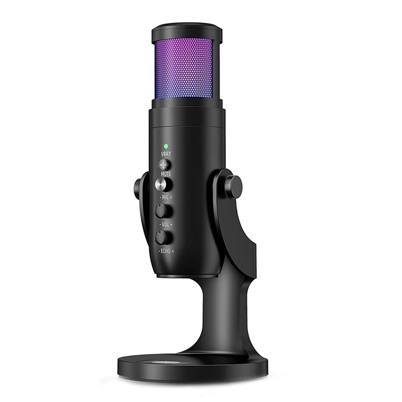 

Top-USB Microphone Wired Live Karaoke Sound Card Computer Cell Phone Recording Game Conference Wheat