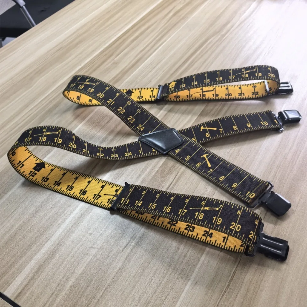 5cm Widen Adult Men's Suspender X-type Elastic Trouser Straps Belt 4 Clips Adjustable Men's Suspenders