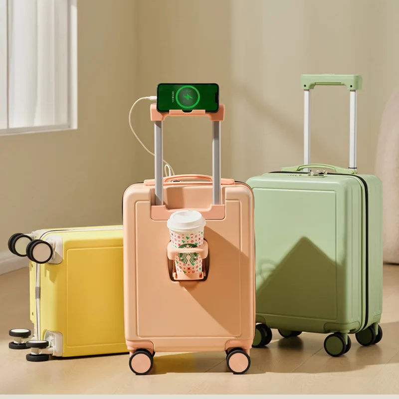 16 Inch Luggage Lightweight 20×30×44cm Rechargeable Small Trolley Case Children Cabin Travel Suitcase Travel Bags for Children