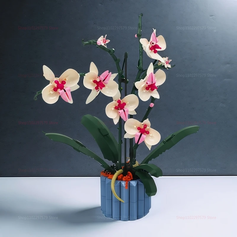 Фирменная Новинка, 600 + шт., набор строительных блоков «сделай сам», орхидея, бонсай, креативная модель растения в горшке, детские подарки на день рождения, забавные игрушки для взрослых
