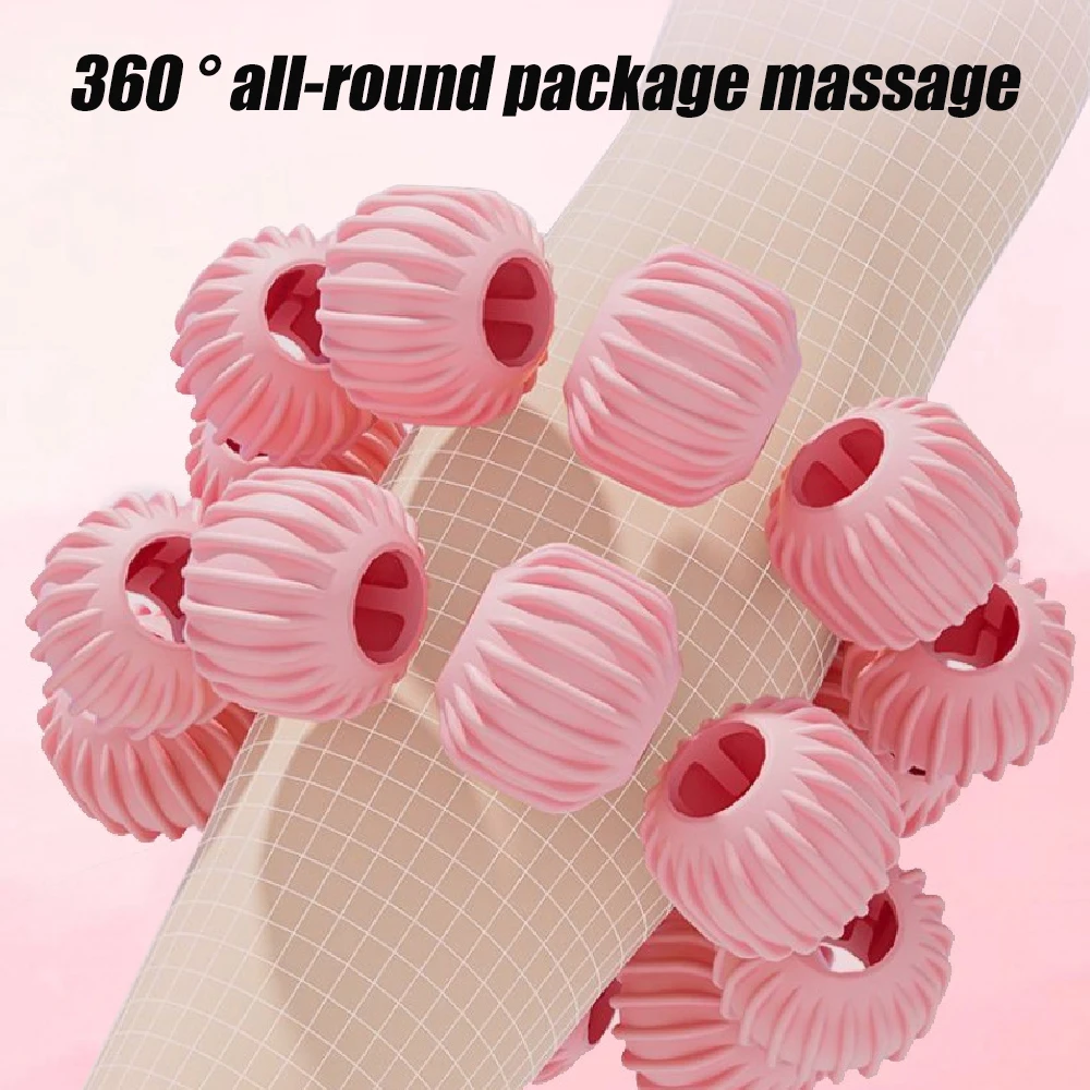 1PCS Leg Massager Roller 16-Wheel Deep Tissue Massage Roller for Leg Arm Tennis Elbow Muscle Pain Relief and Relaxation