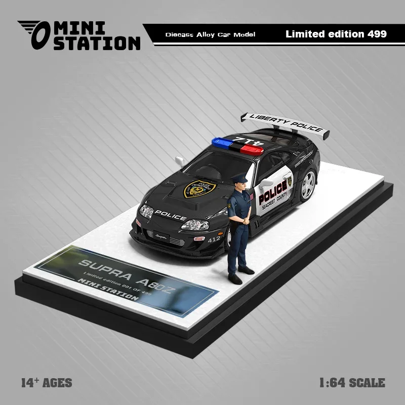 

Mini Station 1:64 Supra A80Z GTA Police Car Diecast Model Car