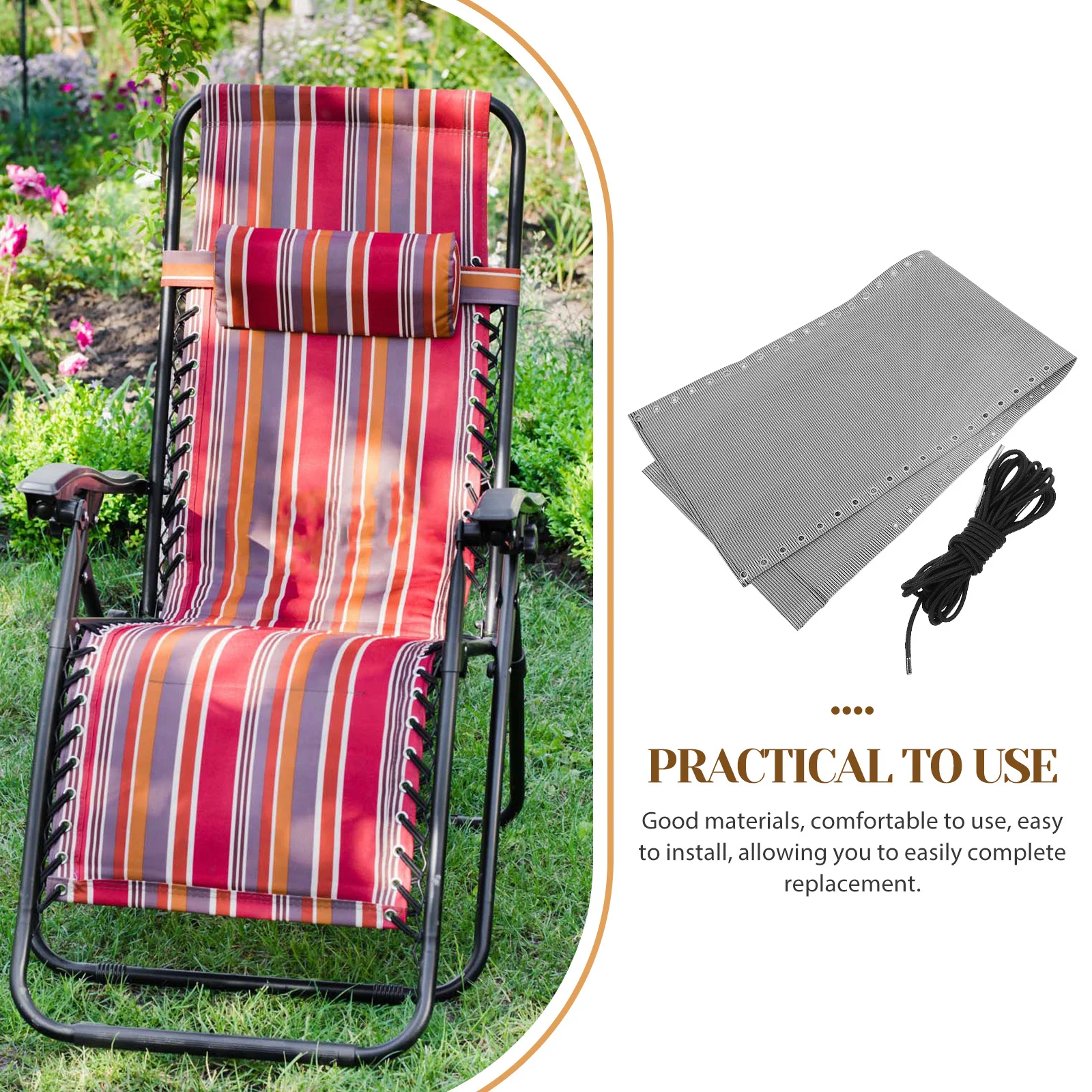 

1Set Outdoor Chair Accessory Highly Breathable Dries for Lounger Recliner Bungee Chair Replacement Fabric