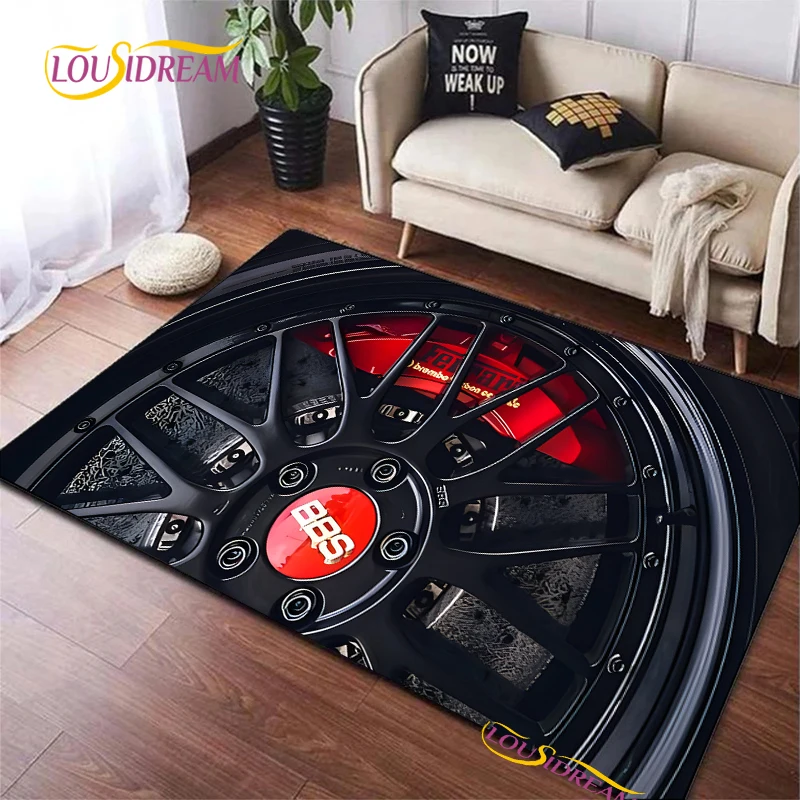 Alfombra de carreras BBS para sala de estar, dormitorio, sofá, café, Yoga, puerta de mesa de cocina, Alfombra antideslizante para niños, Alfombra, regalo de cumpleaños