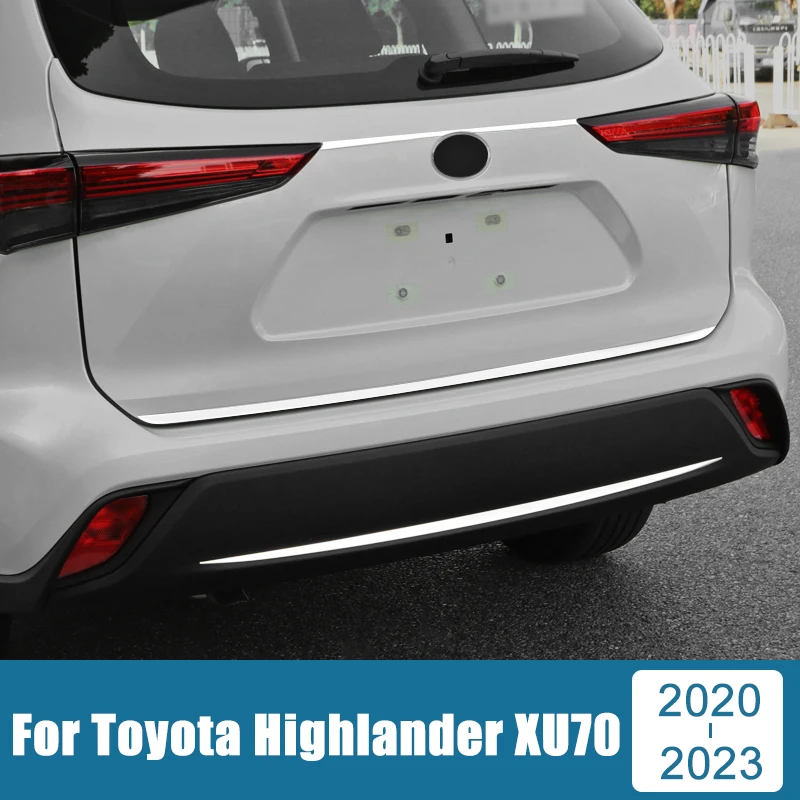 

Car Accessories For Toyota Highlander XU70 Kluger 2020 2021 2022 2023 Hybrid Stainless Rear Trunk Cover Tail Gate Trim Sticker