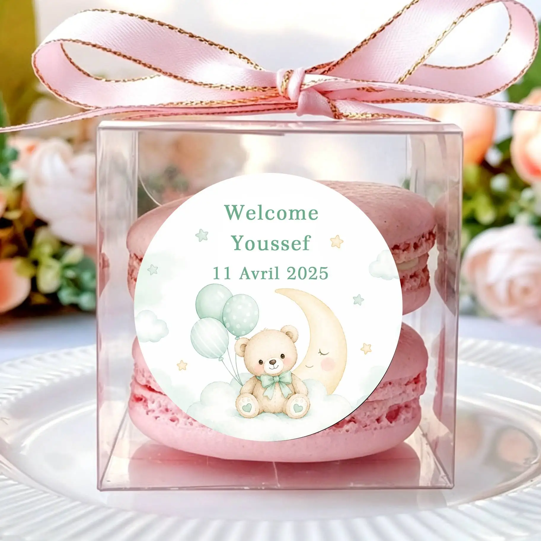 Customized Personalized Baptism Stickers, Wedding Stickers, Holiday Gift Stickers, Birthday Stickers / Wedding Stickers, Custom Sweet Birthday Stickers Suitable for Birthdays, Baptism Parties, Bridal Showers, Wedding Birthday Seal Stickers, Exquisite Round Custom Design Suitable for Parties and Gift Boxes. Category: Universal Labels view 3