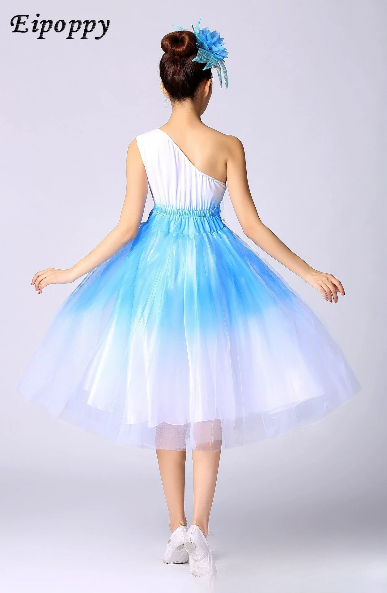 Youth Women's Modern Song and Dance Dance Costume Mid-Length Dress Pettiskirt Performance Wear