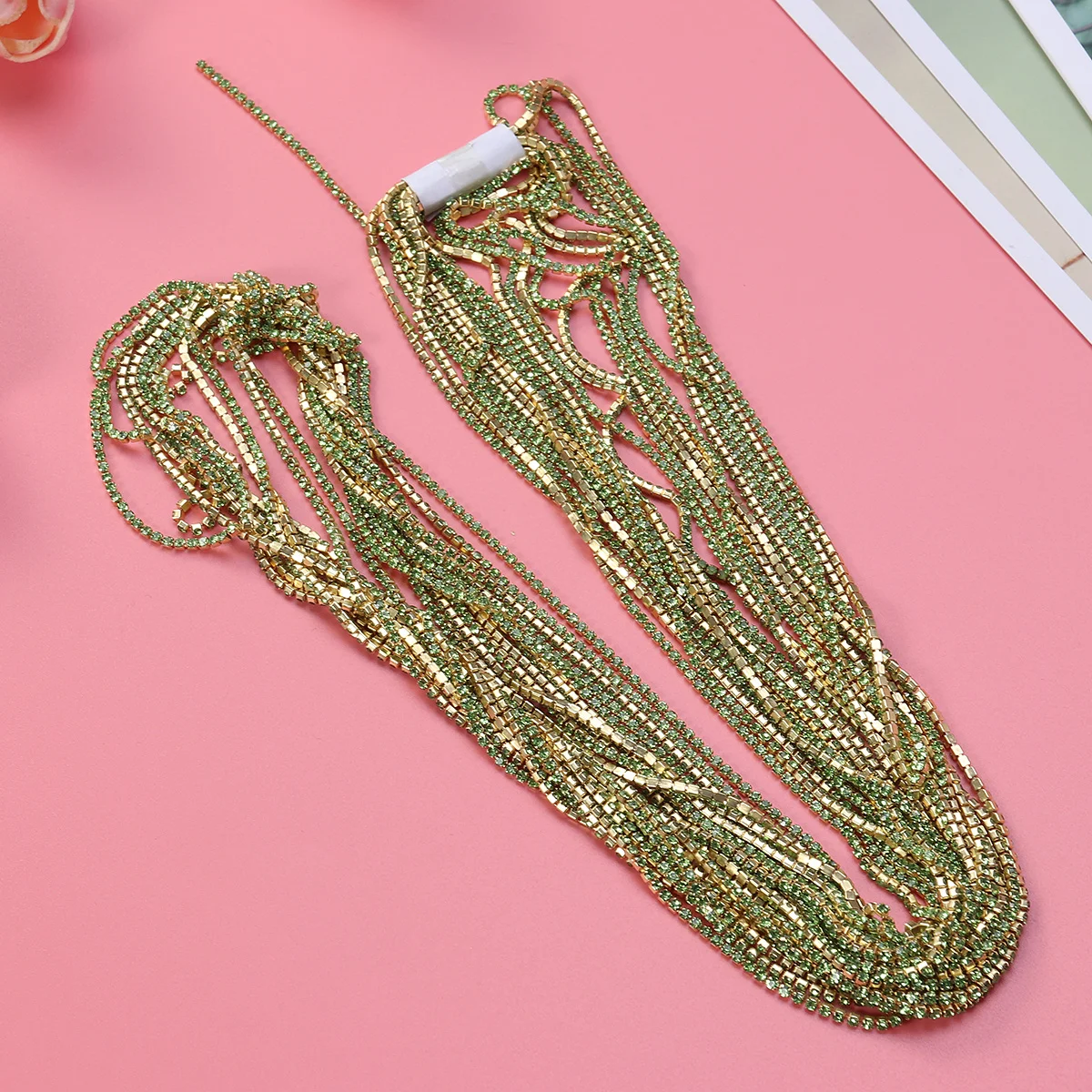 

10m Crystal Rhinestone Claw Chain Trim Sparkling Close Sewing for Jewelry Crafts Bridal Wedding Party Decoration