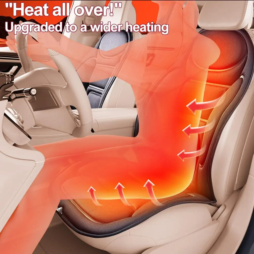 

Зимний утолщенный чехол на автомобильное сиденье с подогревом, 12 В, универсальный протектор, универсальный обогреватель, подушка с автоматическим отключением, теплая грелка, нескользящая E3J3