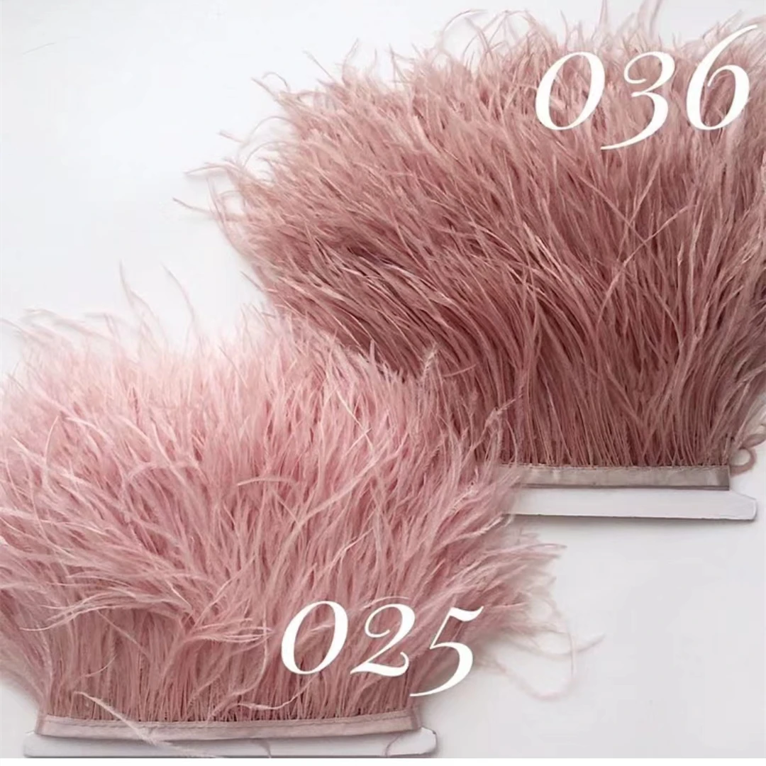 1 Yard Ostrich Feather Trim Ribbon 8-10CM Plumes Fringe Trim for Wedding Dress Shirt Cuff Sewing Clothing Decoration Accessories