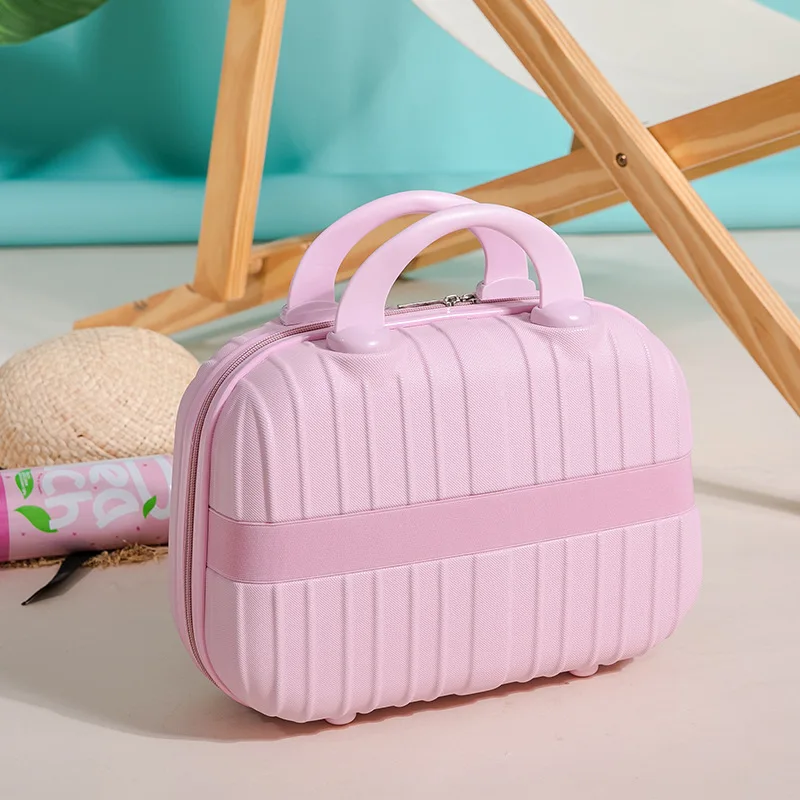 Valise à Main de Voyage de 14 Pouces pour Femme, Étui Cosmétique Portable, Boîte Cadeau de Haute Qualité, Sac de Rangement à Fermeture Éclair, Petit Bagage pour Enfant et Étudiant