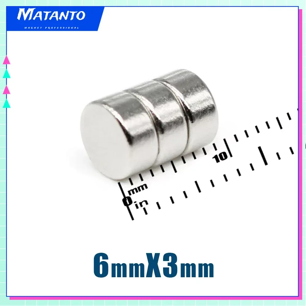 Piccoli magneti circolari 6x3mm 6x3mm per frigoriferi domestici, uffici fai da te 6x3mm