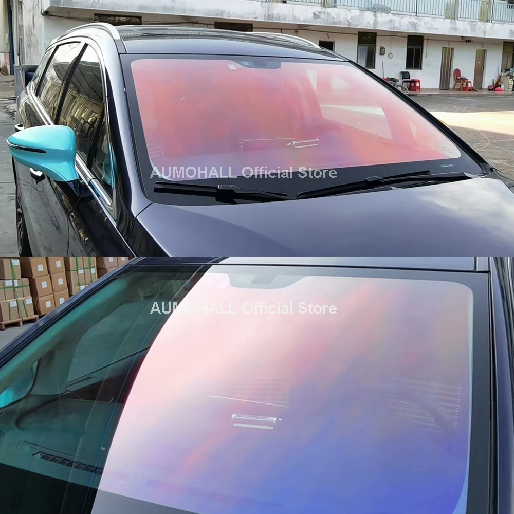 

1M x 30M Sunset Red Chameleon VLT 82% Car Windshield Foil Window Tinting Protection Nano Ceramic Solar Film UV Block IRR 81%