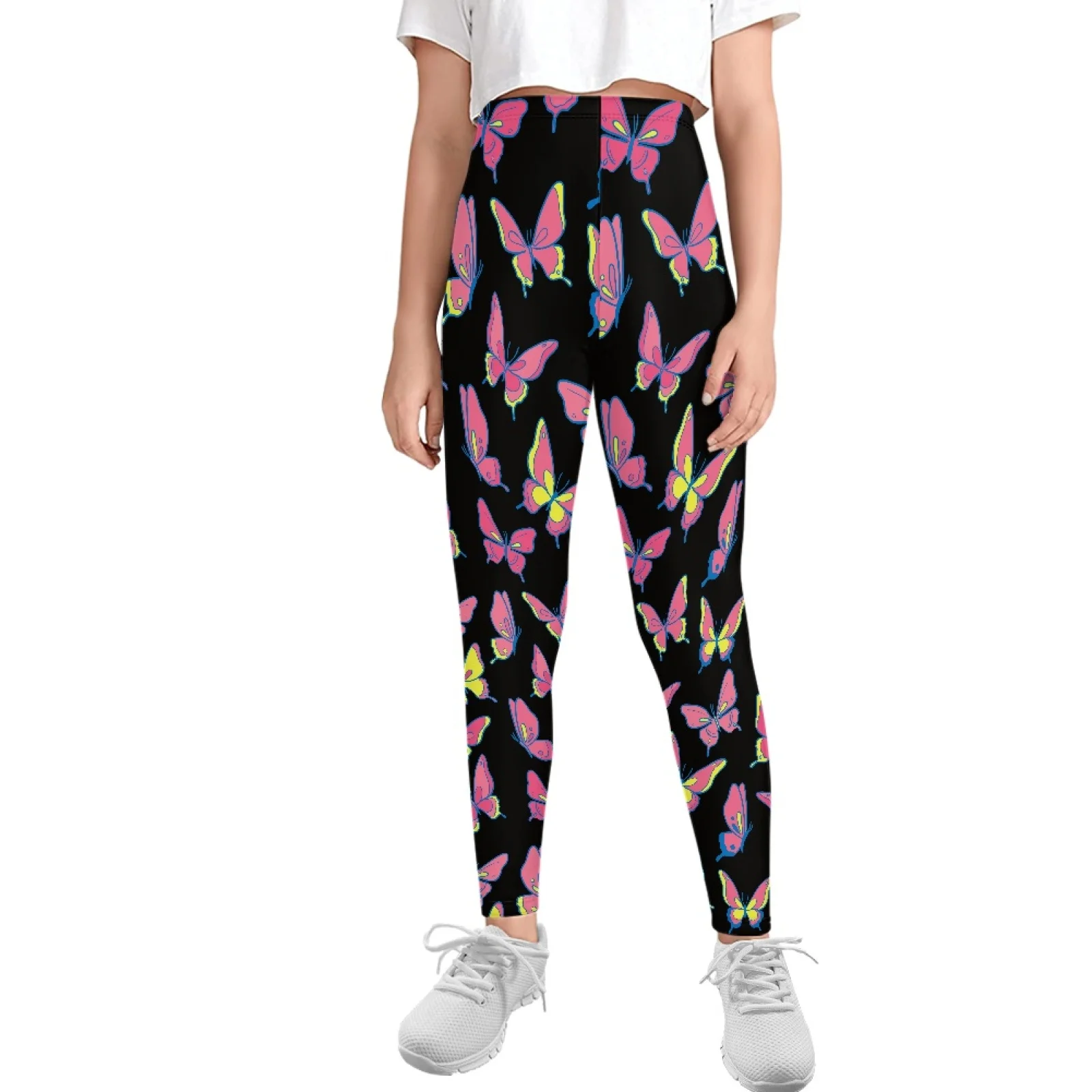 2022 Fall/Winter 5-13 Girls Fashion Design Leggings Print on Demand 82% Polyester +18% Spandex Hip Covered Sexy Pants