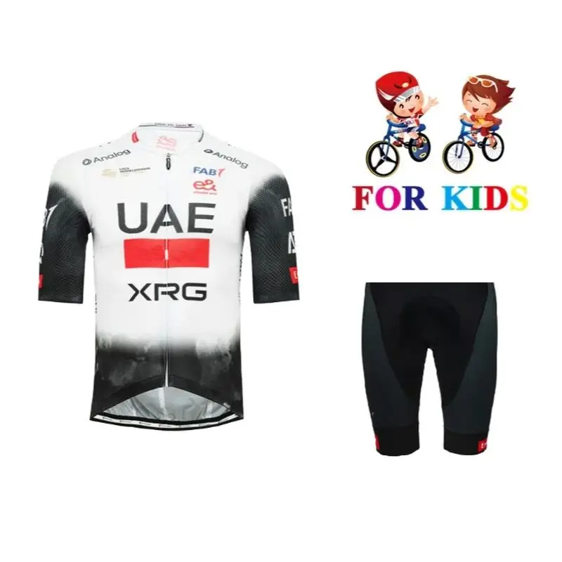 AliExpress KID'S 2025 UAE XRG TEAM Children Cycling Jersey Short Sleeve Bicycle Clothing With Shorts Ropa Ciclismo