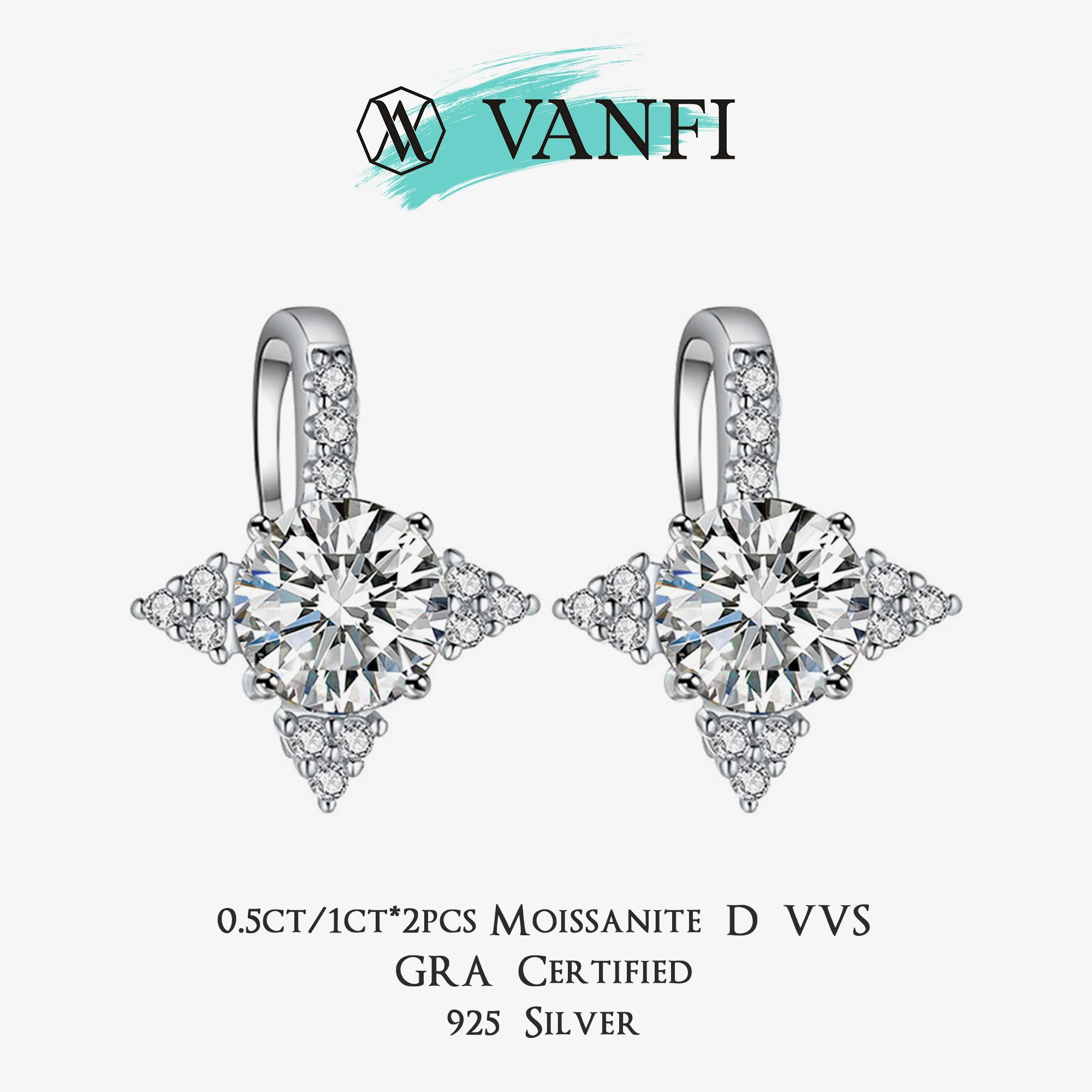 

Kfvanfi s925 женские серьги-крючки из стерлингового серебра высокого качества с муассанитом из белого золота со звездой, роскошные вечерние ювелирные изделия, подарок