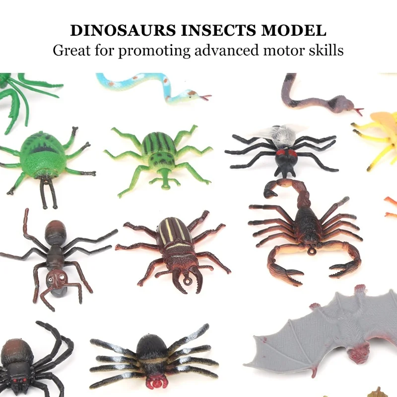 43pcs / Set Dinosaurs Insects Model Highly Simulation Children Education Model SetDinosaurs Model