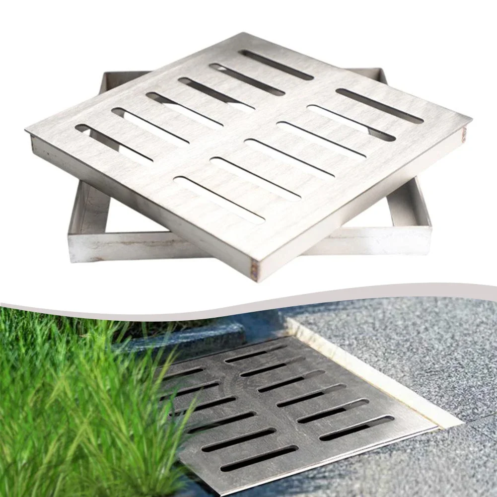

Stainless Steel Drain Grate Outdoor Drainage Cover Channel Grate Rainwater Grate Outdoor Settings Drain Cover For Garden