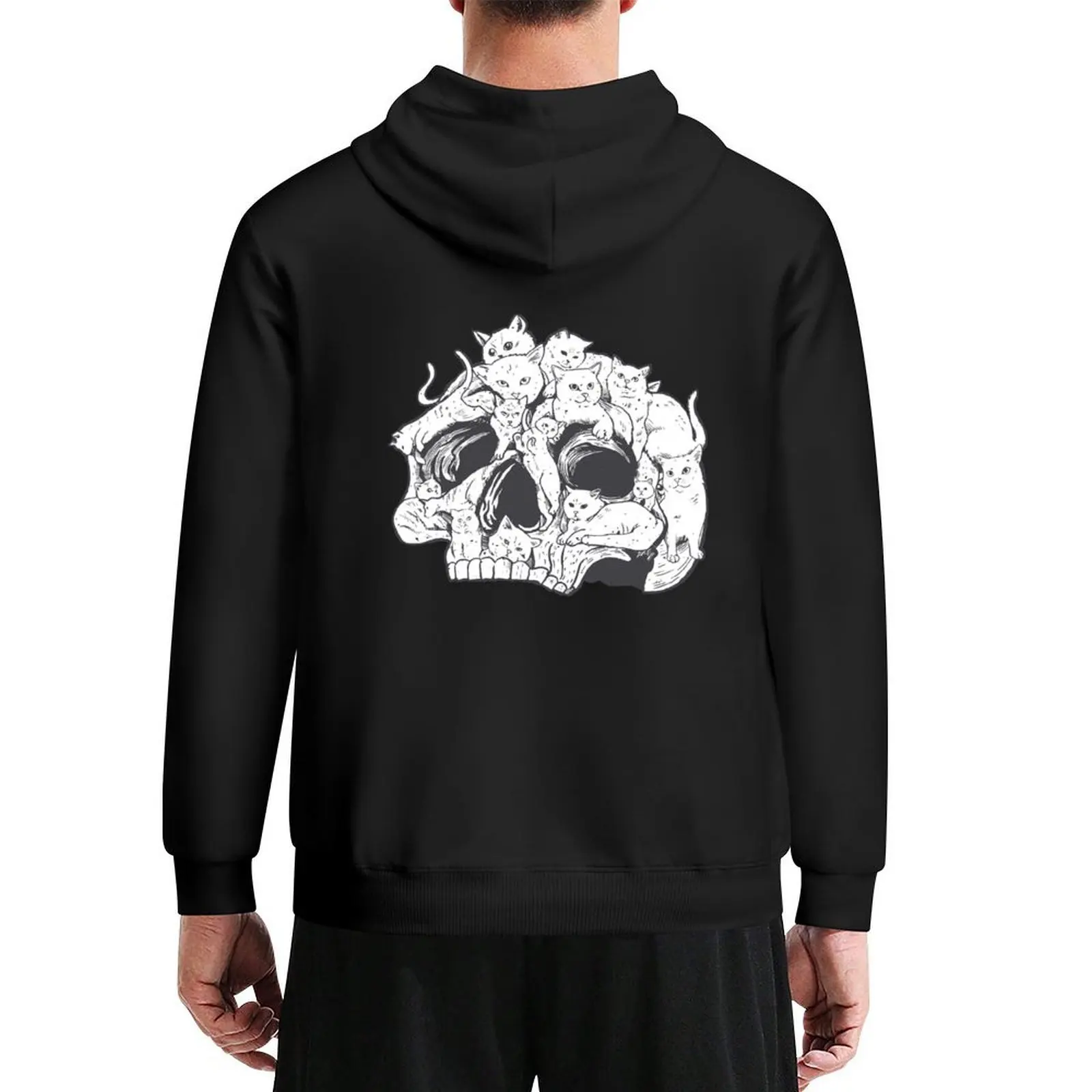 

Skull with kitten. Hoodie korean autumn clothes korean style clothes winter clothes men's coat new in hoodies & sweatshirts