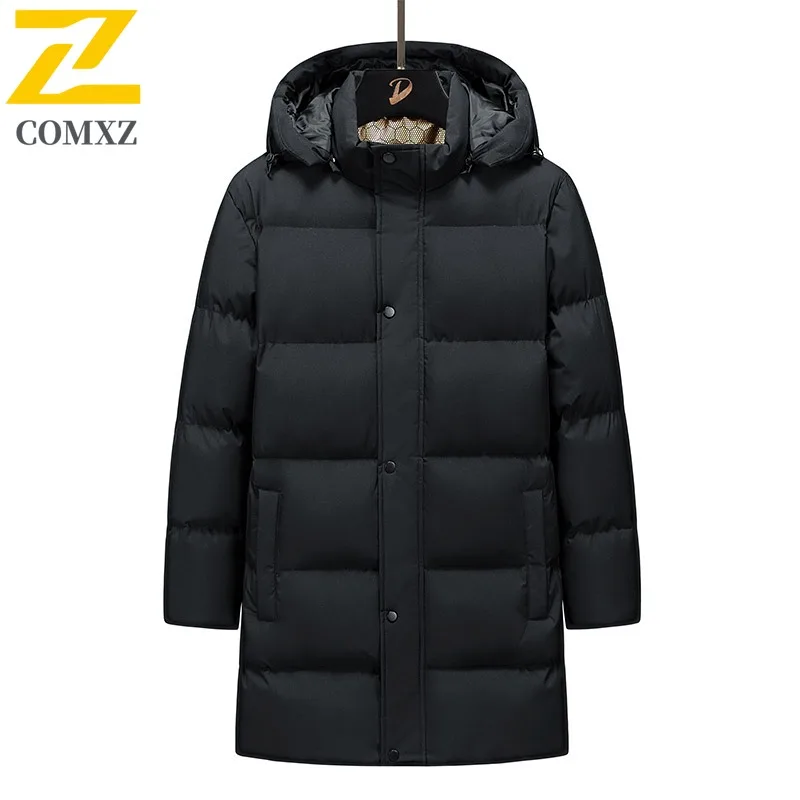 

COMXZ Мужская дорожная стеганая куртка высокого класса с капюшоном, уличная ветрозащитная теплая парка, повседневные легкие зимние новые куртки