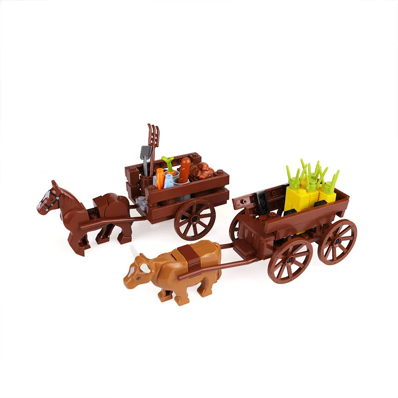 

Средневековая почтовая карета, строительные блоки для городского транспорта, креативные блоки MOC, игрушки для детей, образовательный подарок