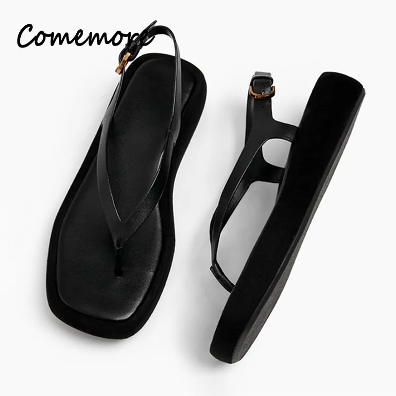 Platform Sandals Women 2024 Summer Wedge Heels Clip Toe Wedges Beach Sandals Woman Slides Brand Designer Thick Sole Flip-Flops