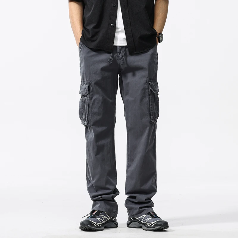

Men Versatile Pants High-end Casual Loose Pants New Style Work Pants Summer New Trendy Men's Simple Pure Cotton Loose Trousers