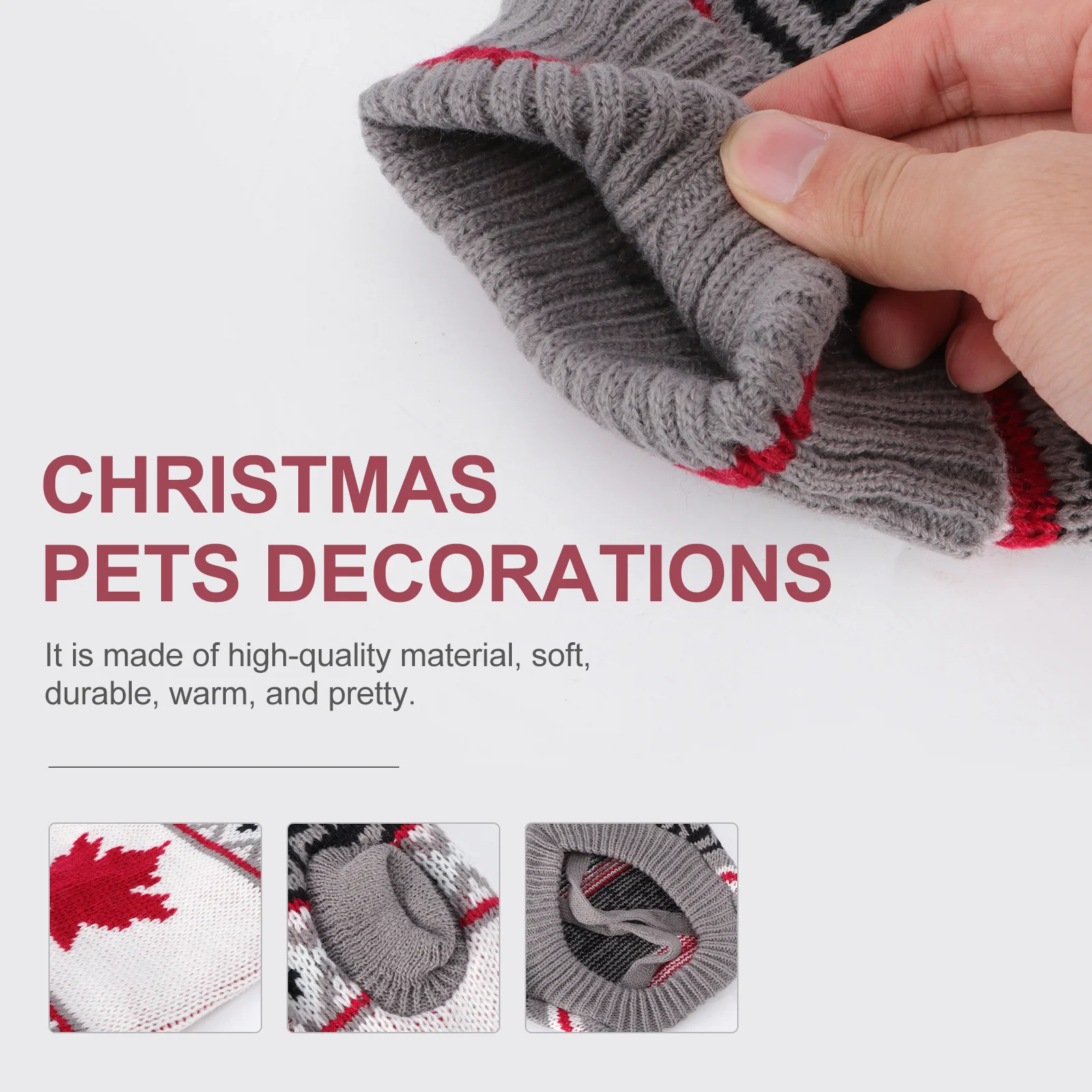 

Maple Leaf Pattern Dog Sweater Christmas Costume Winter Warm Pet Clothes Puppy Outfit Festival Thickened Soft Durable Pet Dog