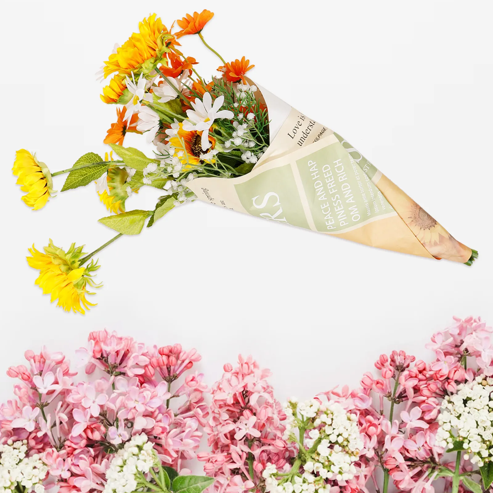 20Sheets Flower Bouquet Wrapping Paper Vintage Floral Wrap Creative Packaging Paper for Flowers Floral Wrapping for Bouquets