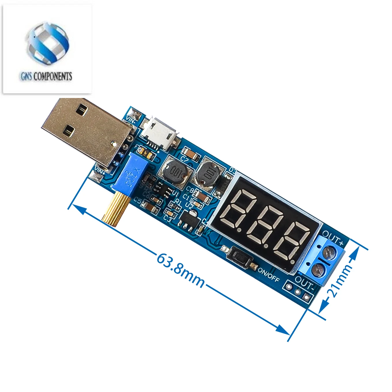 DC-DC 5V to 3.5V / 12V USB Step UP / Down Power Supply Module Adjustable Boost Buck Converter Out DC 1.2V-24V