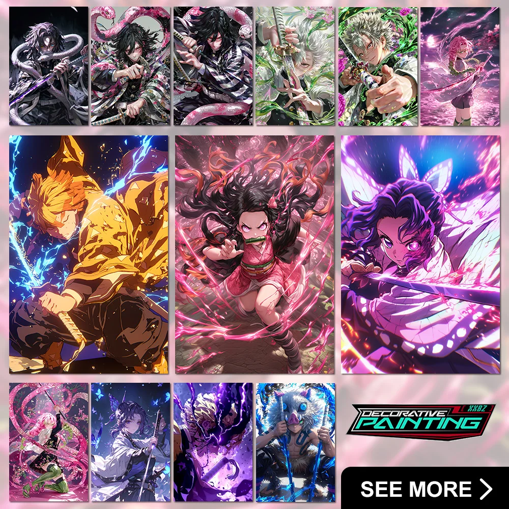 Anime Demon Slayer: Kimetsu No Yaiba No Frame Leinwand Bild Home Dekoration Malerei Wand Kunst Figuren Drucke Poster Wohnzimmer