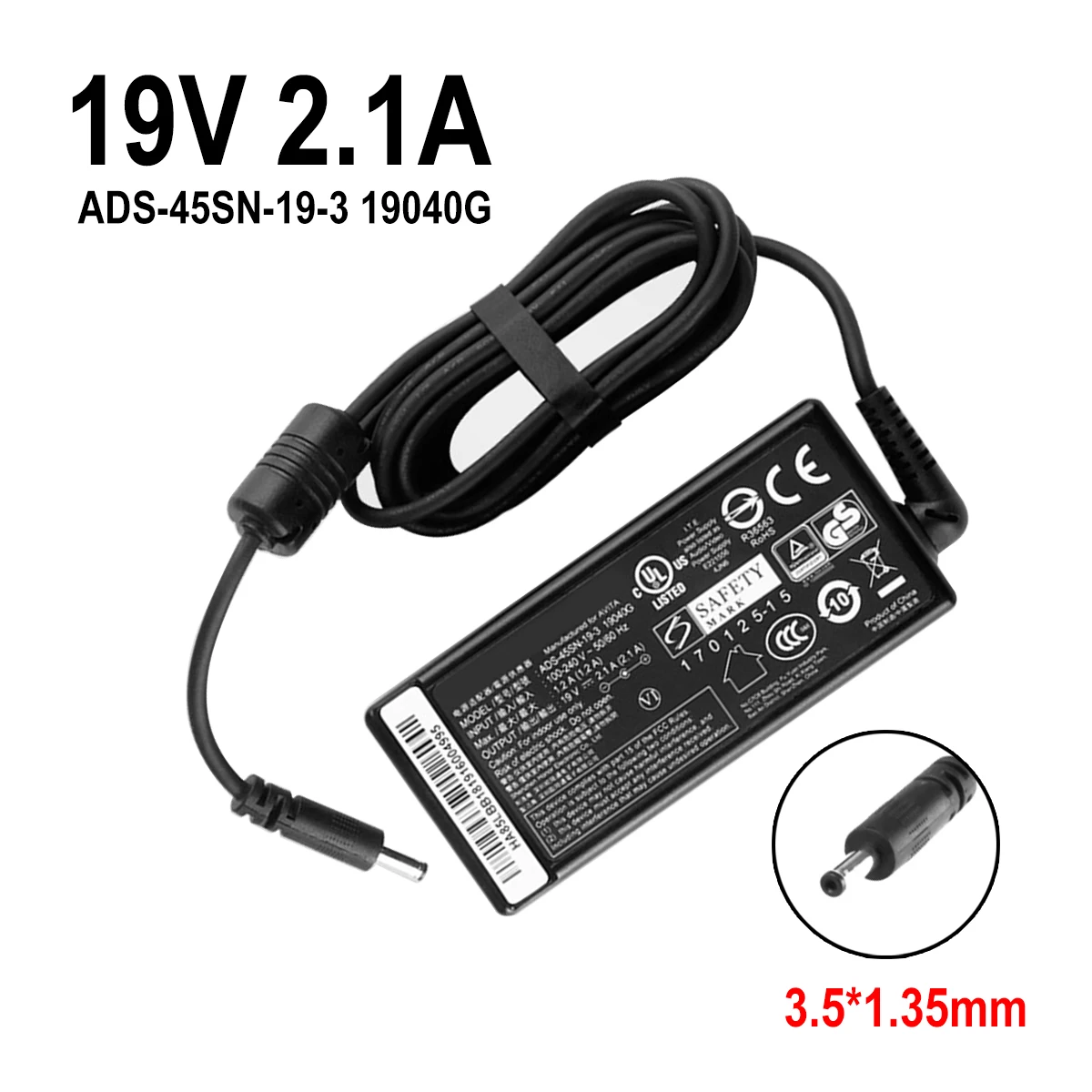 19V 2.1A 39.9W 3.5x1.35mm ADS-40SI-19-3 19040E ADS-45SN-19-3 19040G  AC SWITCHING Adapter For AVITA Laptop Power Supply Charger