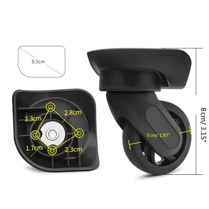 E74B чемодан на колесиках, поворотные колеса для багажа, левые и правые колеса, DIY запасные части для чемодана для большинства